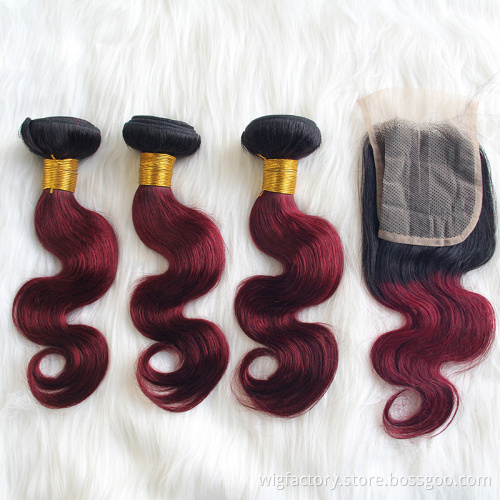 wholesale Indian virgin hair supplier,two tone 1b/27 color 100% Indian human hair body wave hair bundles